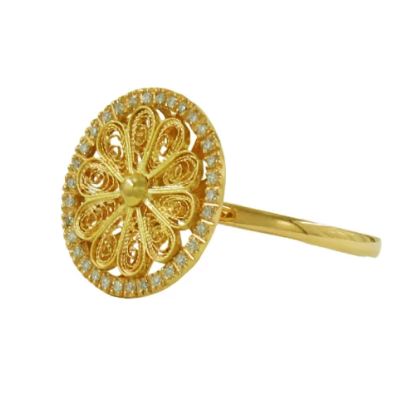 Anel OURO Filigrana com Diamantes 113569